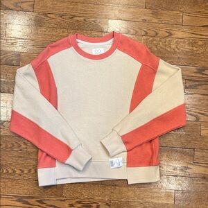 Thread & Supply Coral and Cream Sweater